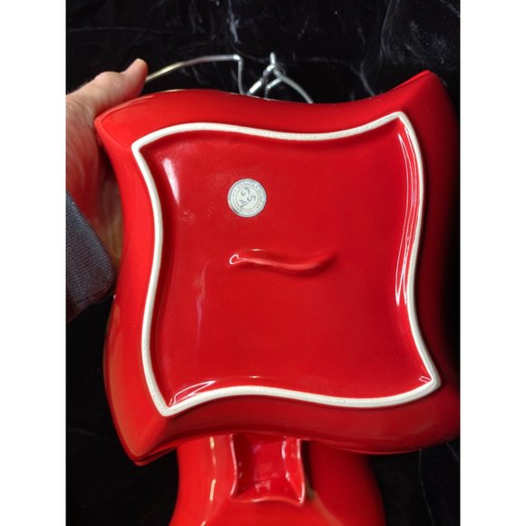 Siena by Godinger Red Ceramic Covered Chafing Dish w/Metal Warming Stand - Picture 9 of 13